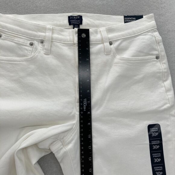 J.Crew Essential Straight Jeans‎ Women's 30P Petite White Denim All Day Stretch - Picture 11 of 16
